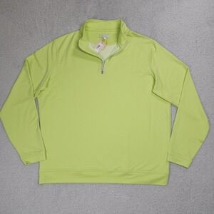 Peter Millar Pullover Mens XL Green Crown Sport Quarter Zip Golf Stretch NEW